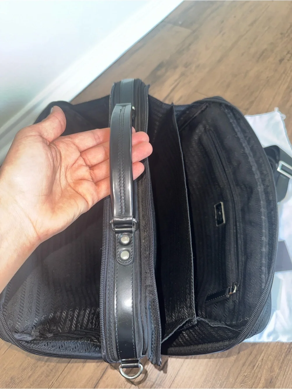 Prada Business Bag in Black Nylon Canvas